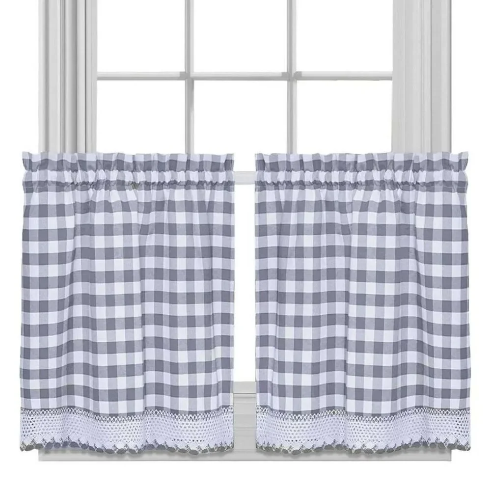 Buffalo Check Gingham Kitchen Window Curtains 24